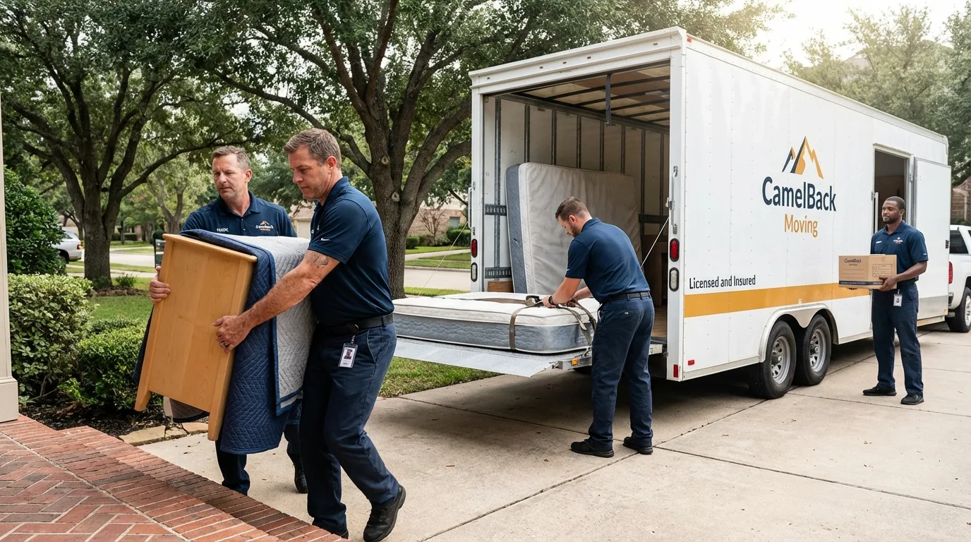Crew loading residential truck for cross-state move from Ashland, NE